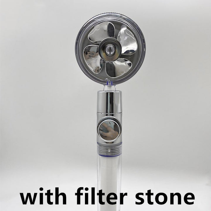 Shower Head with Hard Water Filter High Pressure Propeller Fan and Pause Button Kdf 55