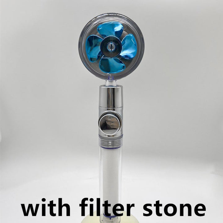 Shower Head with Hard Water Filter High Pressure Propeller Fan and Pause Button Kdf 55