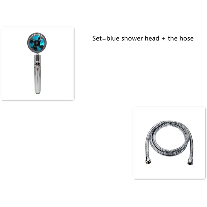 Shower Head with Hard Water Filter High Pressure Propeller Fan and Pause Button Kdf 55