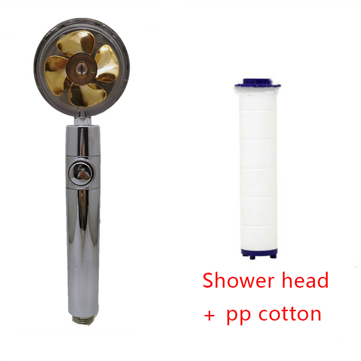 Shower Head with Hard Water Filter High Pressure Propeller Fan and Pause Button Kdf 55