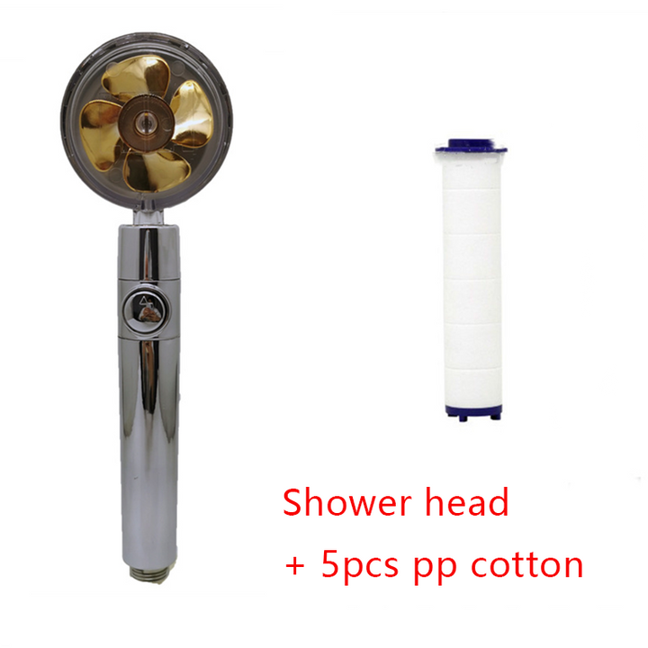 Shower Head with Hard Water Filter High Pressure Propeller Fan and Pause Button Kdf 55