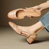Slingback Pumps Almond Toe Block Heel