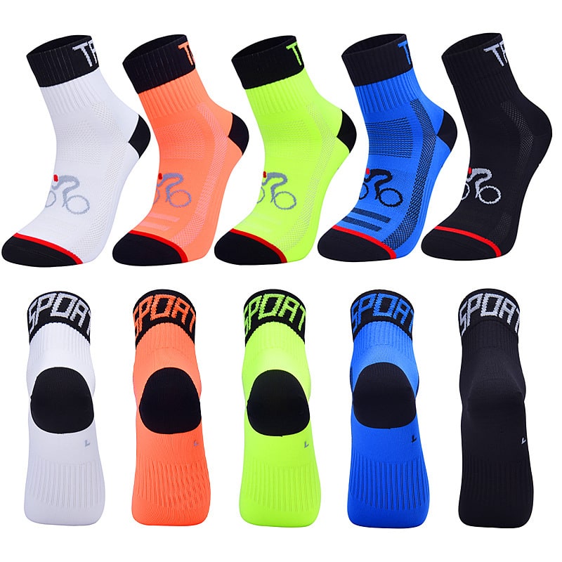Sport Cycling Socks with Athletic Compression Arch Support and Breathable Mesh Knit