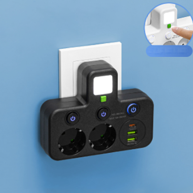 Power Strip with USB and Switches | Multi-Outlet Surge Protector 2500 W