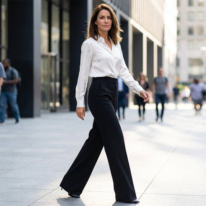 Women's High-Waist Pants | Straight Leg & Crease | Sizes S–3XL