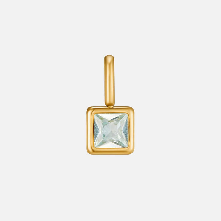 Square Pendant Birthstone Necklace
