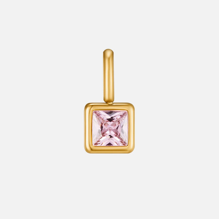 Square Pendant Birthstone Necklace