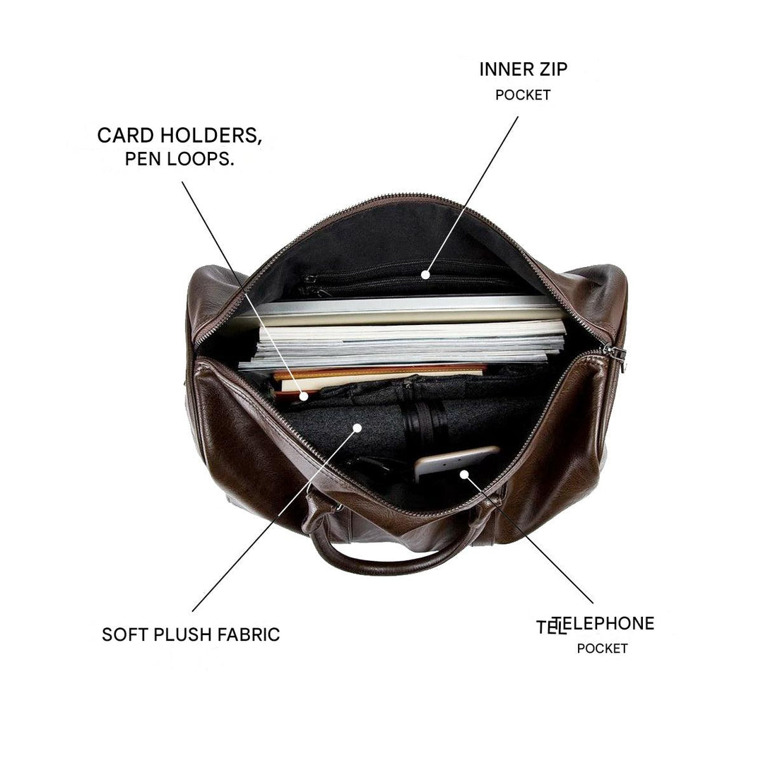 Large-Capacity Leather Travel Bag – Lightweight & Durable Hand Luggage