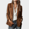 Suede Blazer with Button-Front for Women