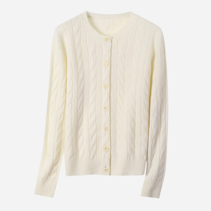 Textured Knit Cardigan with Button-Front for Women