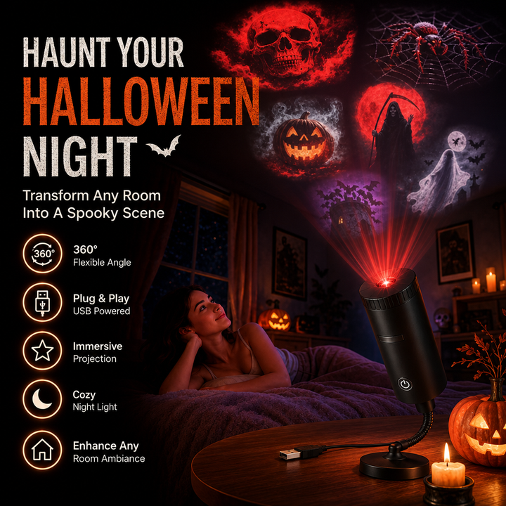 HD Halloween Projector – 6 Spooky Scenes for Instant Atmosphere