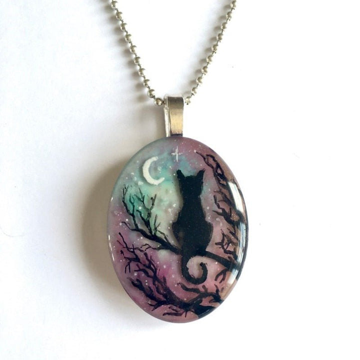 'The Starry Night' cute cat necklace