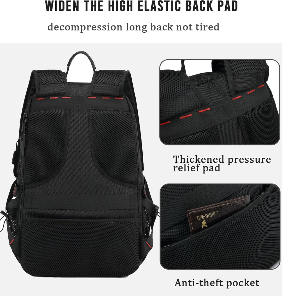 60L Waterproof Travel Laptop Rucksack with USB and Shoe Compartment