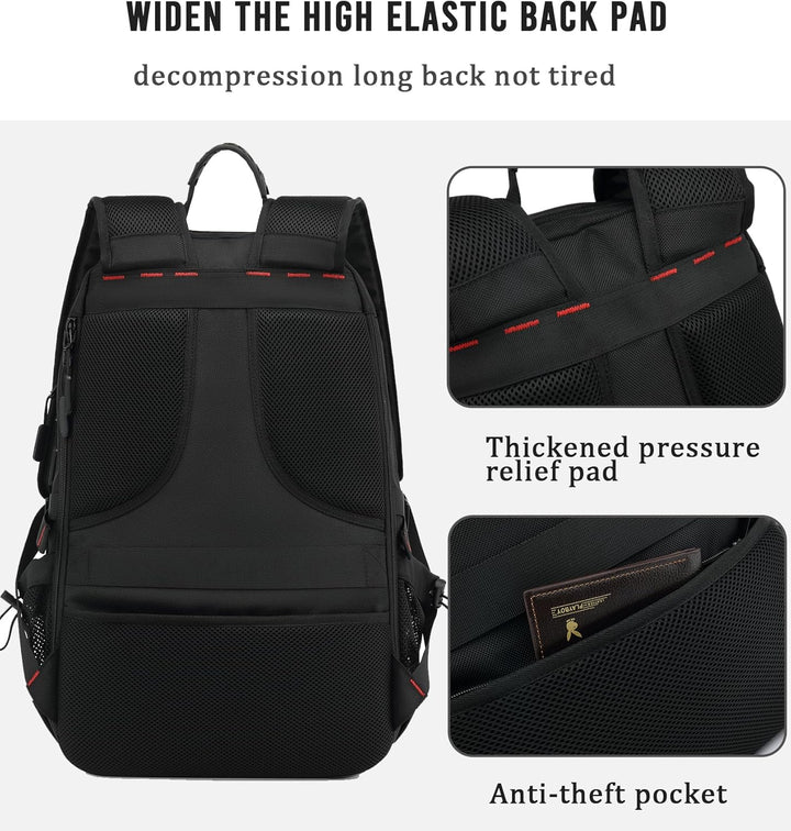60L Waterproof Travel Laptop Rucksack with USB and Shoe Compartment