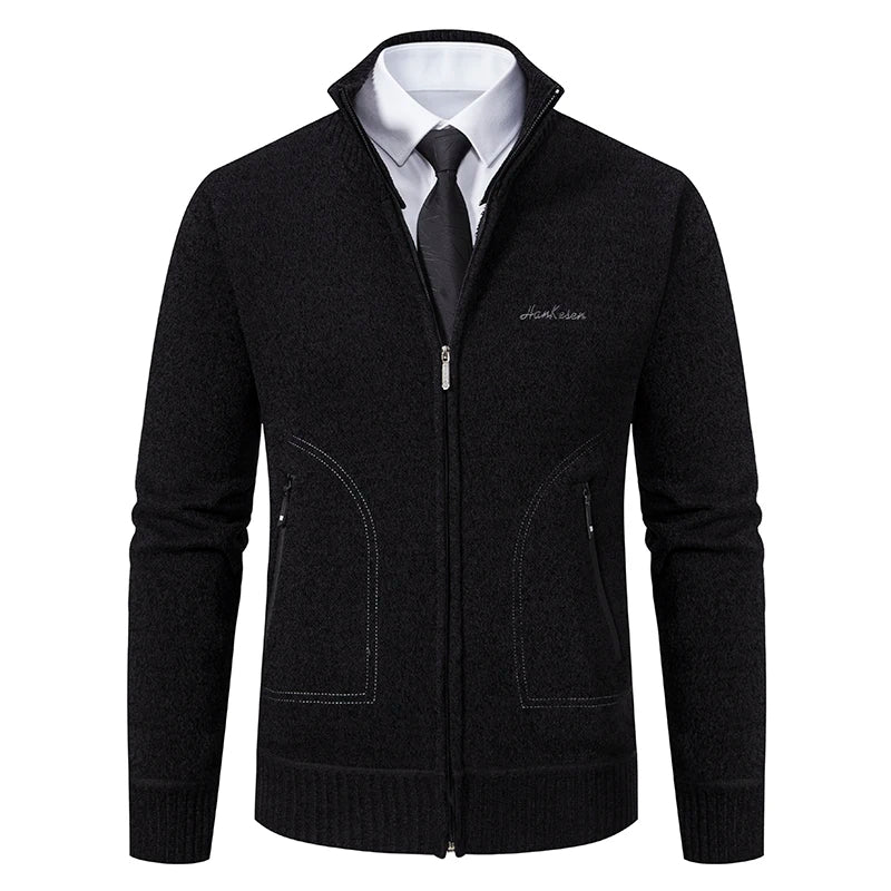 Men's Knitted Cardigan with Lining – Soft Cardigan Jacket