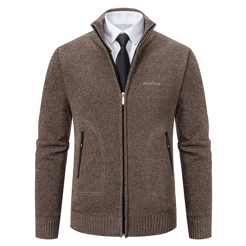 Men's Knitted Cardigan with Lining – Soft Cardigan Jacket