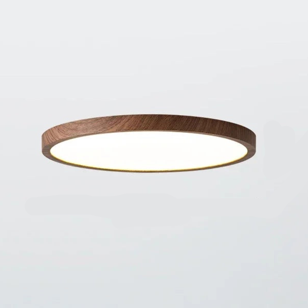 Ultra-Thin Round Walnut Wood Ceiling Light for Elegant, Modern Spaces