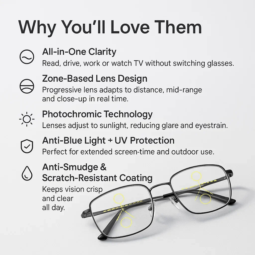 Smart Progressive Multifocal Unisex German Glasses