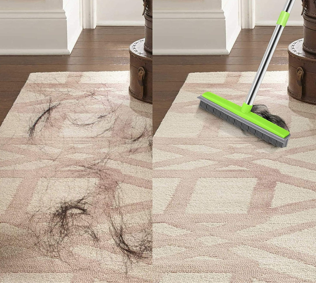 Universal rubber broom for effective pet hair removal