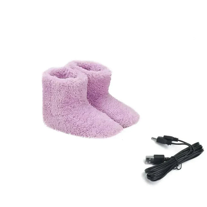 USB Powered Heated Boot House Slippers with Plush Fleece Lining