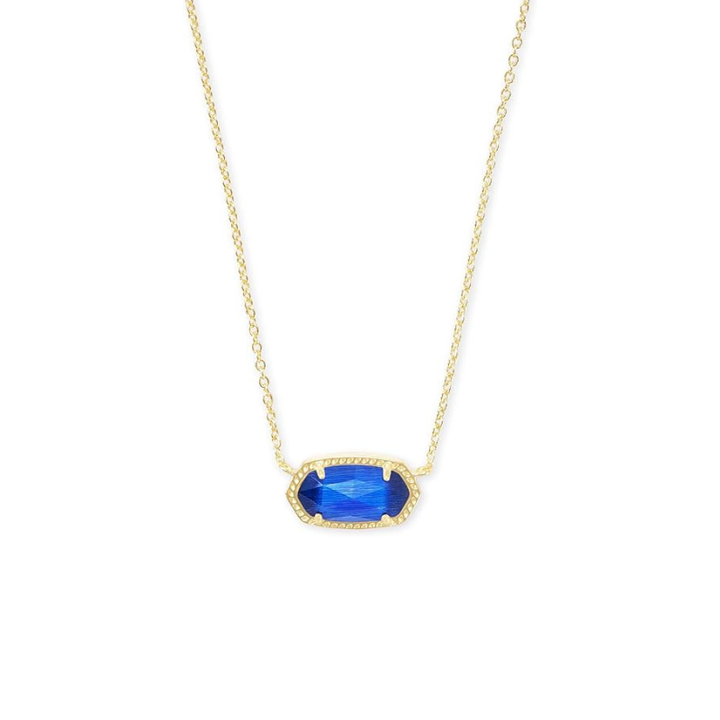Elegant gold necklace with oval sapphire