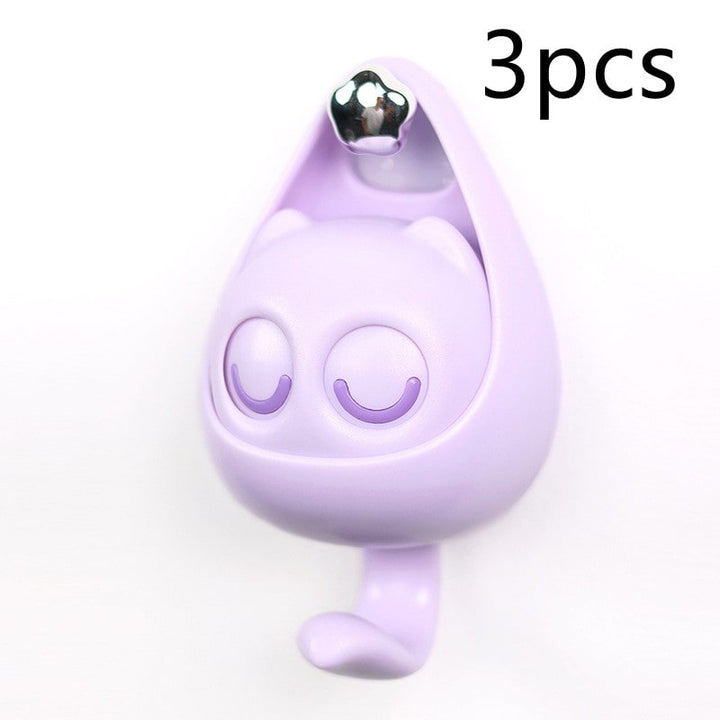 Wall Hooks with Adhesive Backing Winking Cat Coat for Mounted Decoration Key and Hat for Home