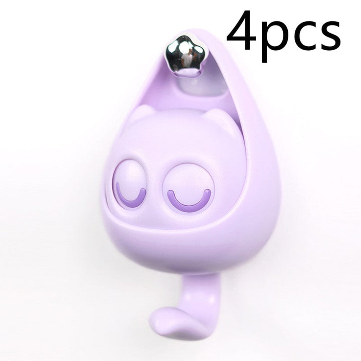 Wall Hooks with Adhesive Backing Winking Cat Coat for Mounted Decoration Key and Hat for Home