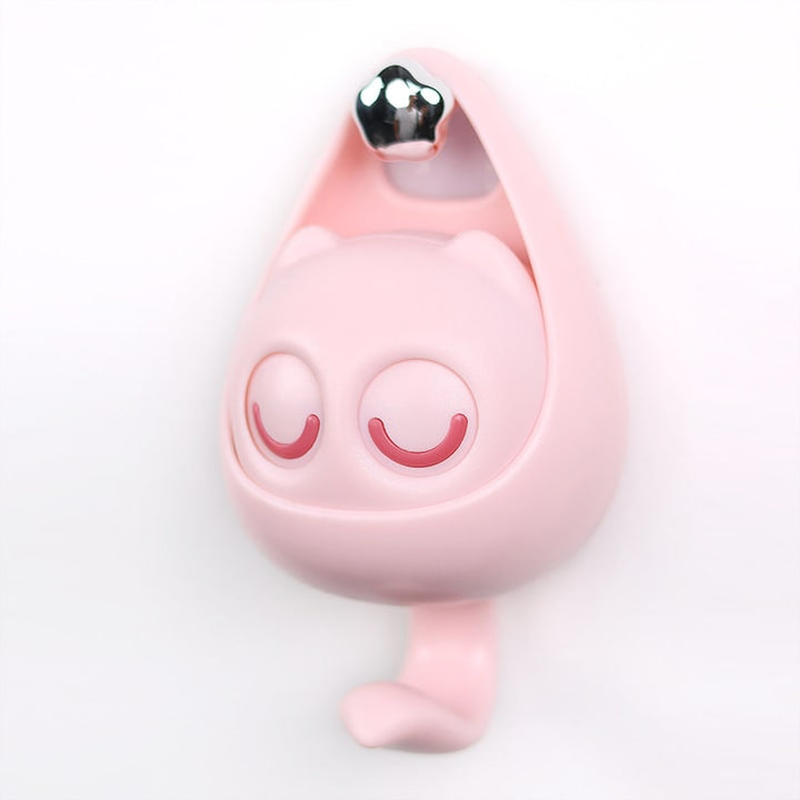 Wall Hooks with Adhesive Backing Winking Cat Coat for Mounted Decoration Key and Hat for Home