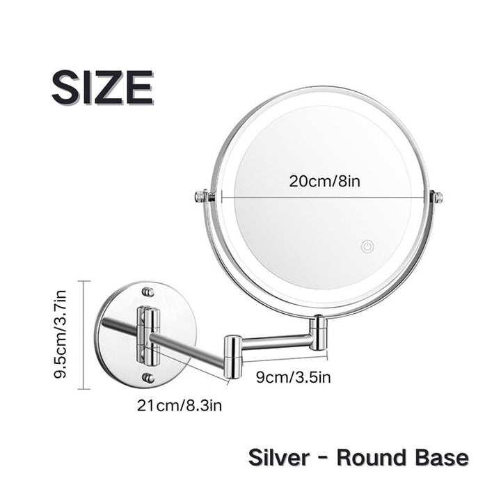 Wall Mounted Vanity Mirror for Makeup with LED Lights 10x Magnification and Folding Arm