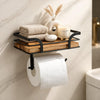 Wall-Mounted Toilet Paper Holder with Shelf for Phone and Wipes