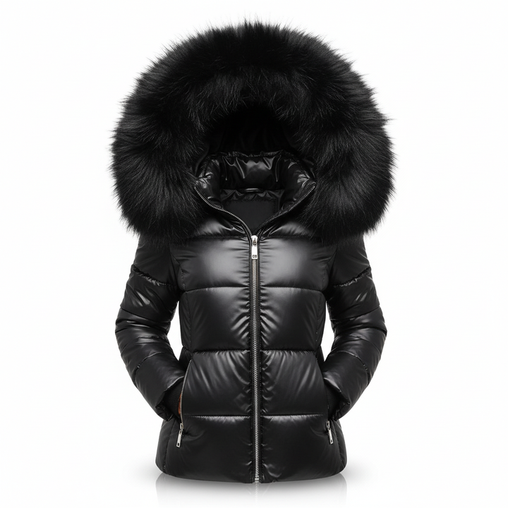 Women's Thick Padded Winter Jacket with Hood, Wind and Water Resistant