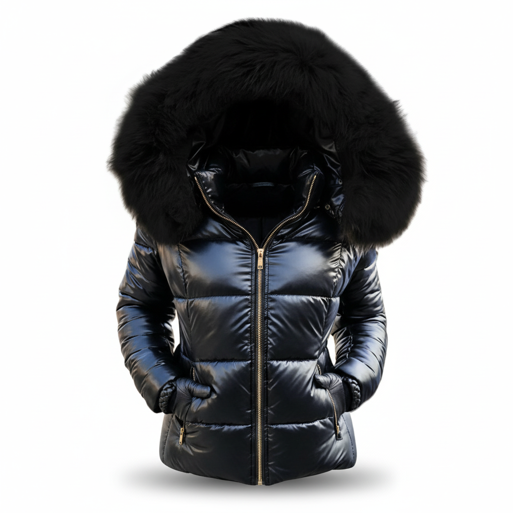 Women's Thick Padded Winter Jacket with Hood, Wind and Water Resistant