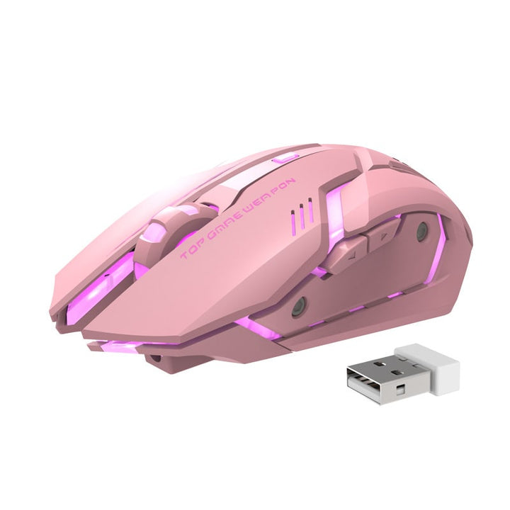 Wireless Gaming Mouse with Ergonomic Design LED Backlighting and Rechargeable Battery