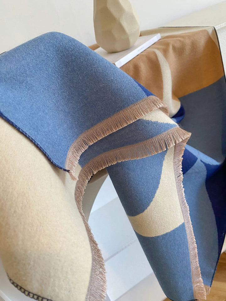 Women's Reversible Cashmere Scarf for Elegance and Warmth