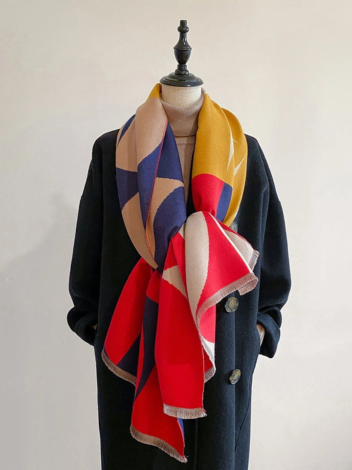 Women's Reversible Cashmere Scarf for Elegance and Warmth
