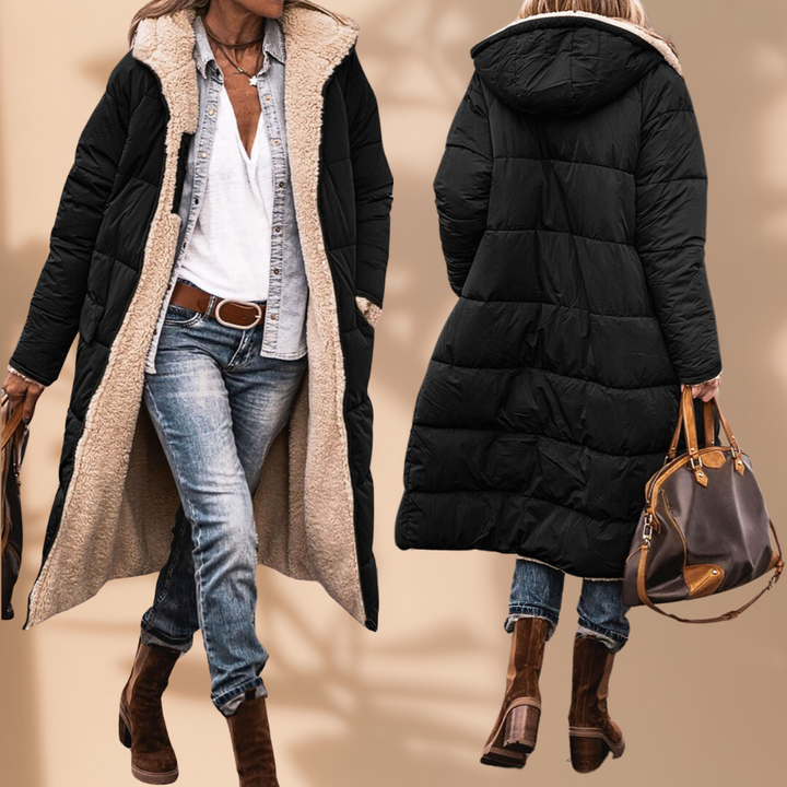 Women's Lined Winter Jacket – Windproof and Waterproof with Hood