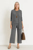 Women's 3-Piece Knit Cardigan, Tank and Wide-Leg Pant Set
