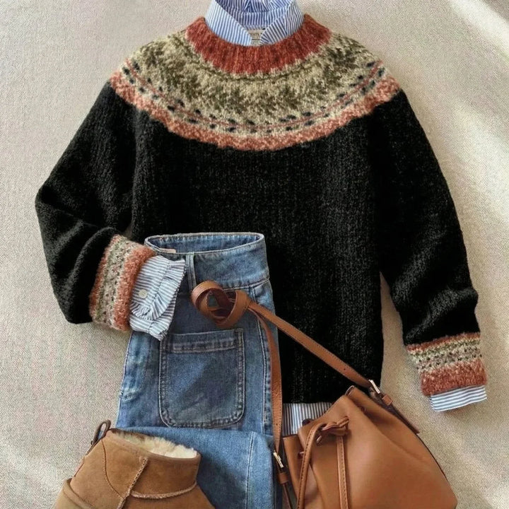 Fair Isle Nordic Relaxed-Fit Knit Sweater