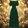 Women's Halloween Maxi Dress Off-Shoulder Boho Peasant with Smocked Waist Dresses