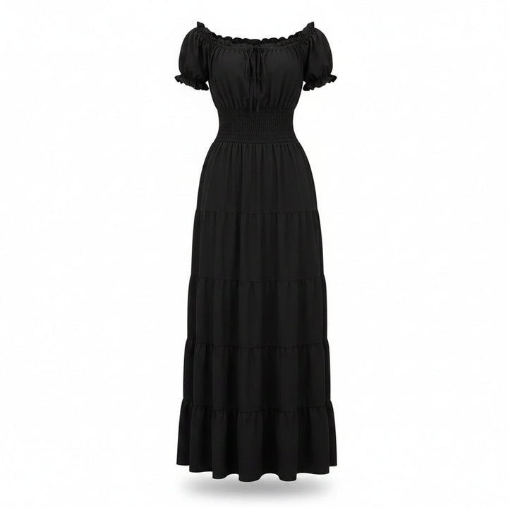 Women's Halloween Maxi Dress Off-Shoulder Boho Peasant with Smocked Waist Dresses