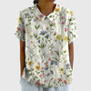 Women's Short Sleeve Collared Blouse Relaxed Fit