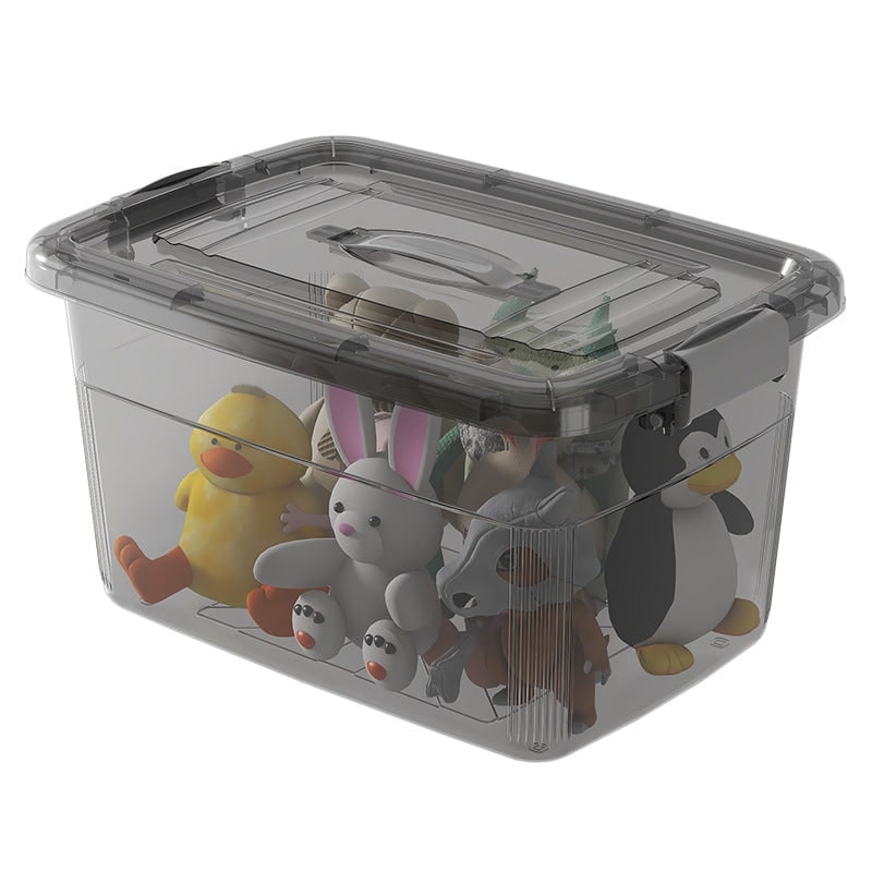 Plastic Storage Bin with Latching Lid Stackable Design and Carrying Handle Totes