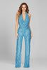 Women's Fitted Jumpsuit – With Halter Neck and Wide Legs, Suitable for Festive Occasions