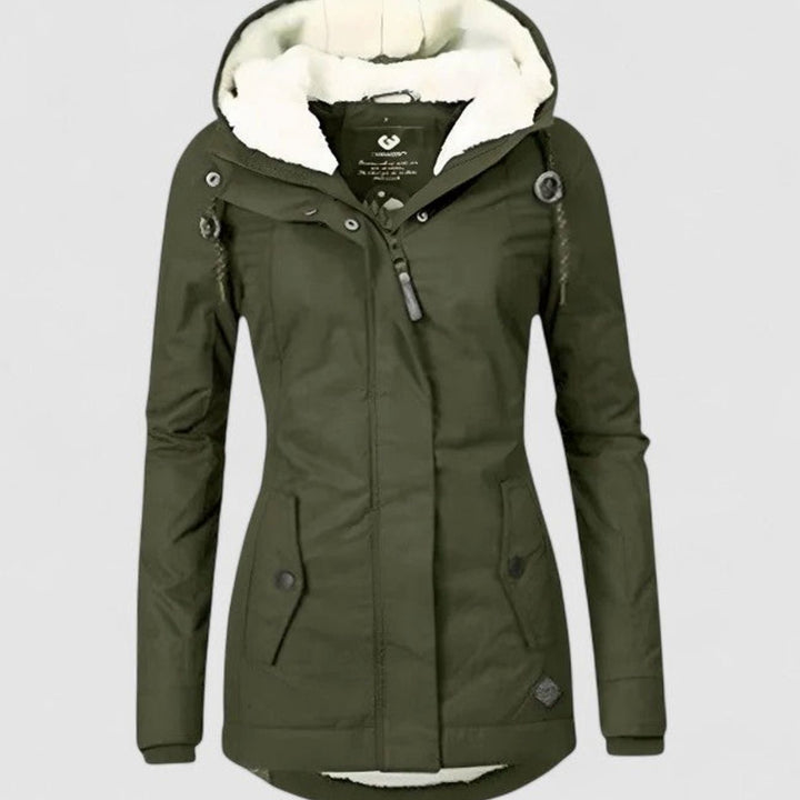 Women's Winter Coat with Fleece Lining and Hood – Waterproof